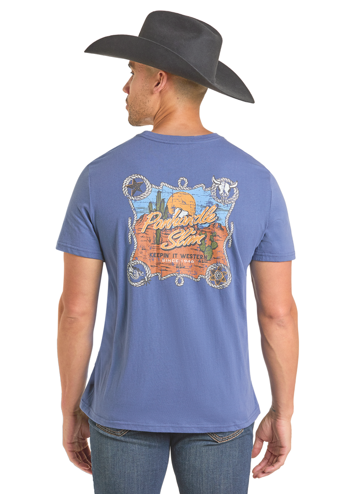 Panhandle Mens Indigo Graphic T-Shirt