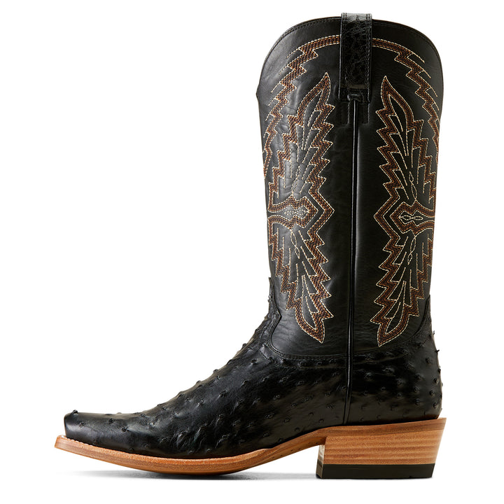 Ariat Mens Futurity Black Full Quill Ostrich Boots