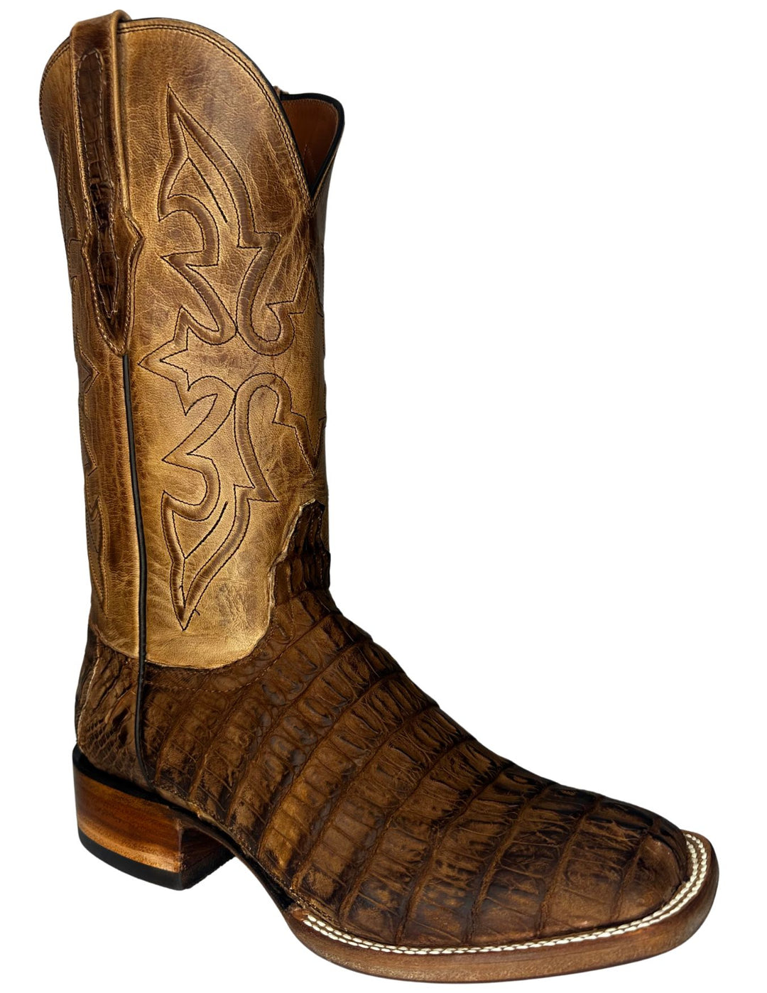 Black Jack Mens The Jack Burnished Brandy Caiman Tail Boots