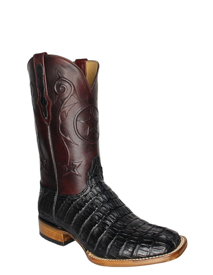 Black Jack Mens Black Caiman Tail Boots