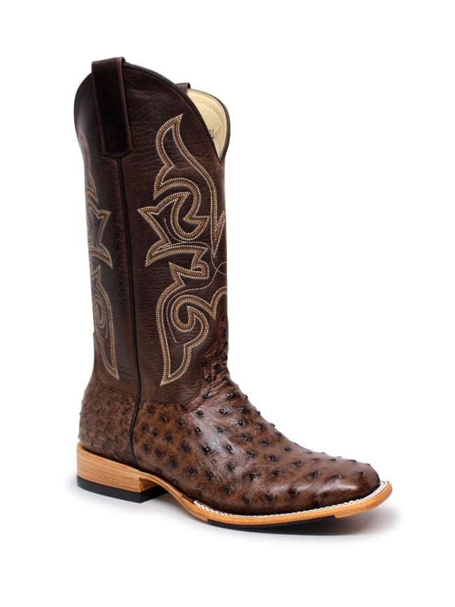 Horse Power Mens Kango Tobacco Full Quill Ostrich Boots