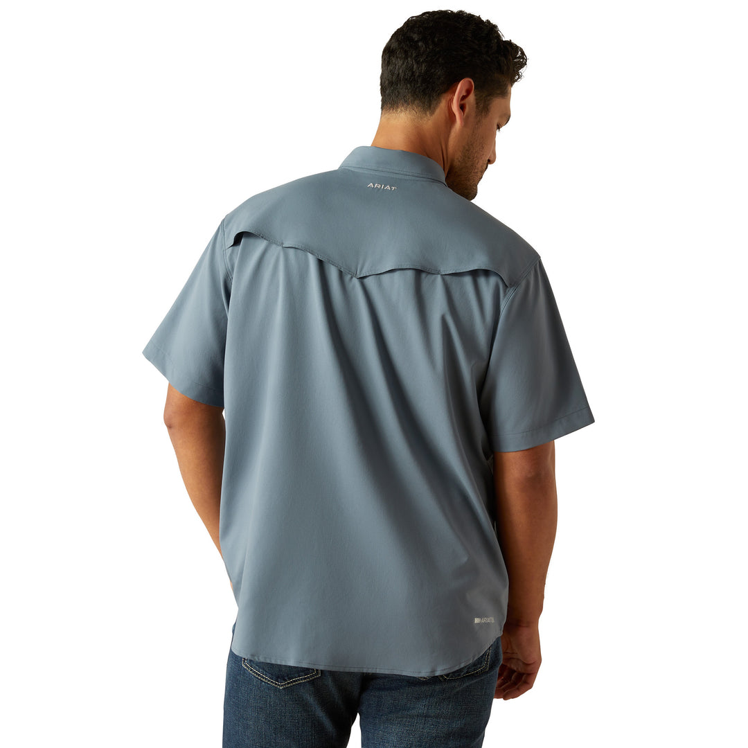 Ariat Mens Newsboy Blue Western VentTEK Classic Fit Shirt