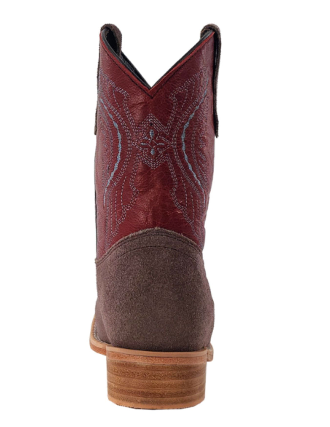 R, Watson Kids Charcoal Roughout Wide Square Toe Boots