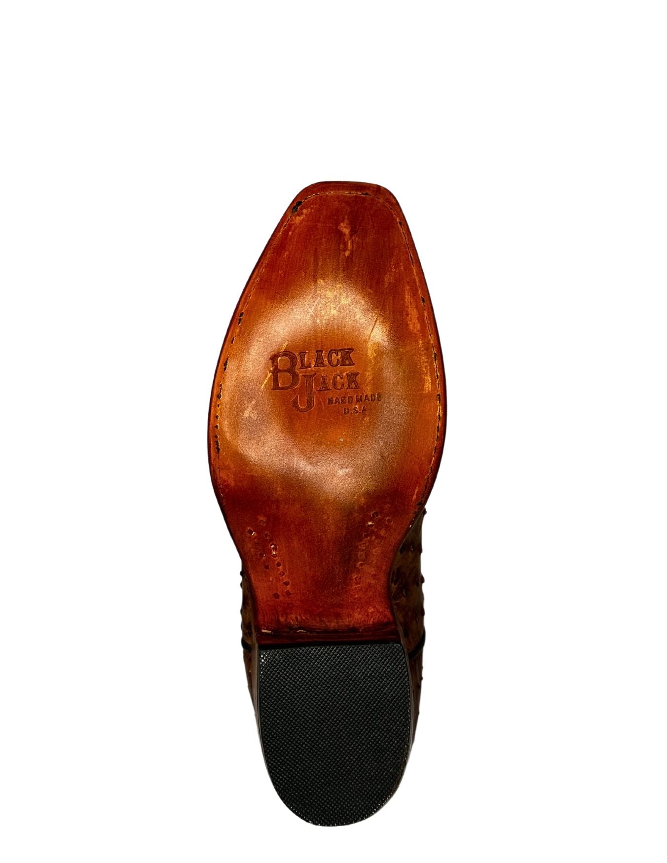 Black Jack Mens V Toe Burnished Cigar Full Quill Ostrich