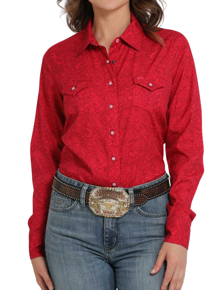 Cinch Womens Floral Print Snap Front Western Shirt
