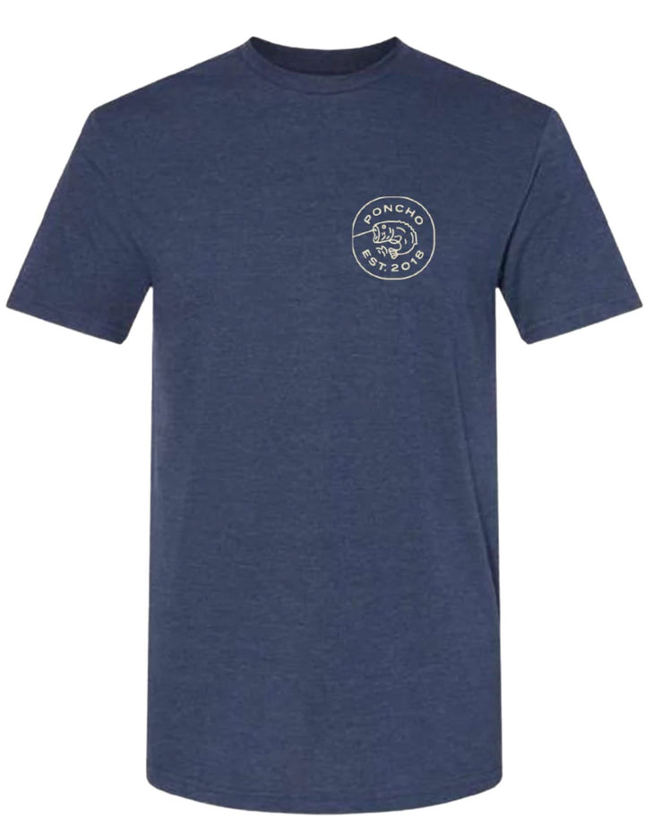 Poncho Mens Navy Bass Logo T-Shirt
