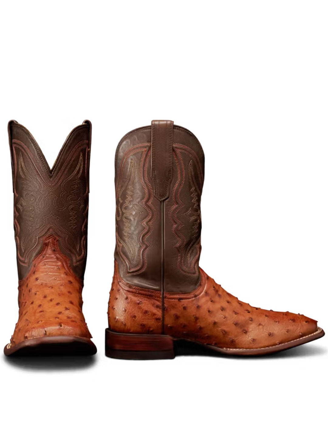 Tecovas Mens The Emmitt Pecan Ostrich Boots