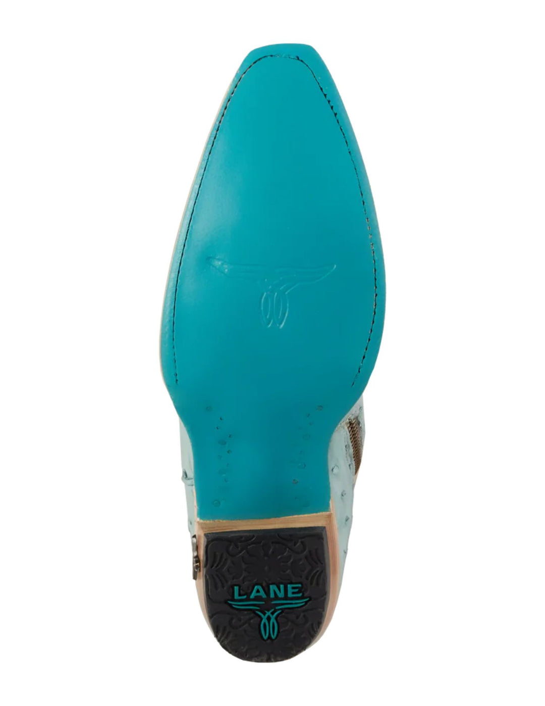 Lane Womens Sandaga Knee High Powder Blue Ostrich Boots
