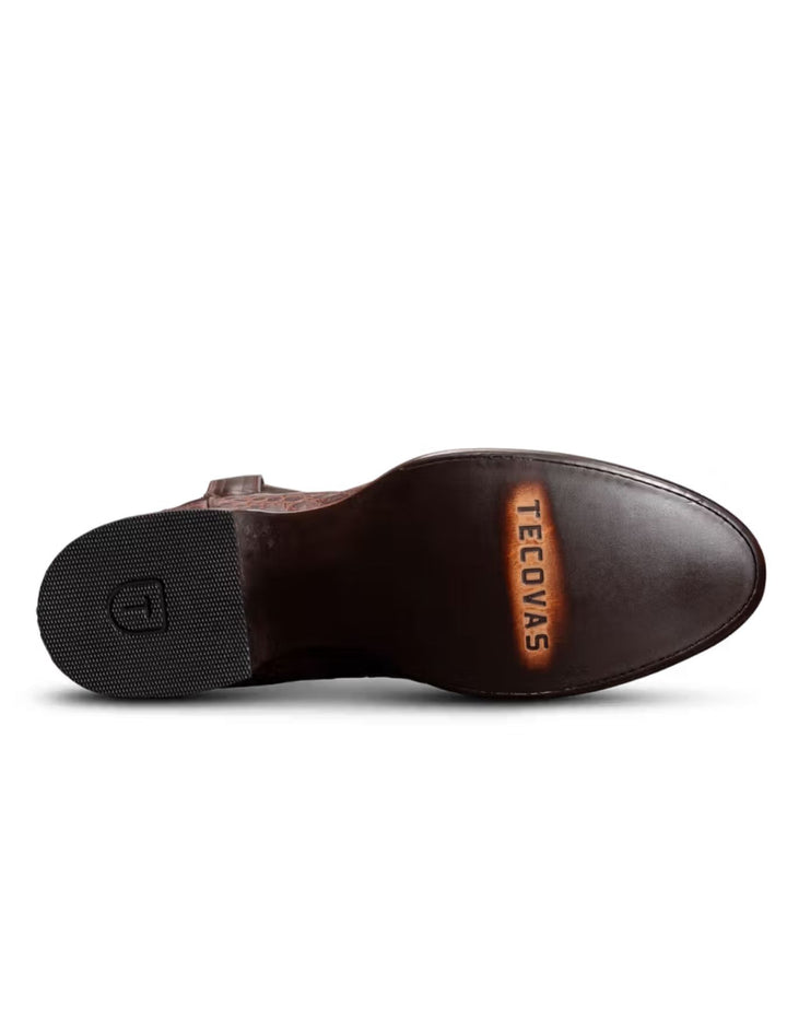 Tecovas Mens The Earl Mahogany Caiman Boots