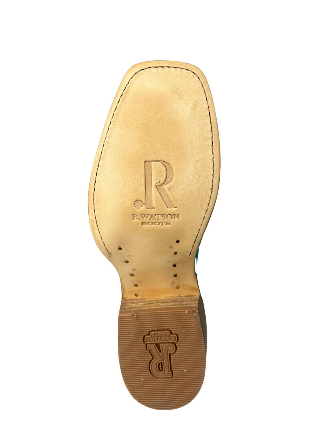 R. Watson Womens Turquoise Boar Cutter Toe Boots