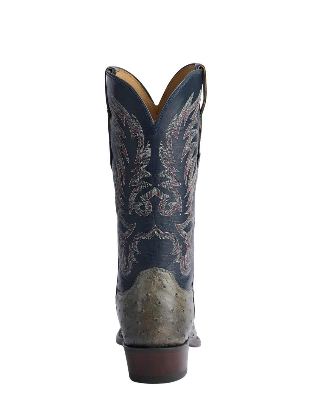 Lucchese Mens Elgin Grey Ostrich Boots