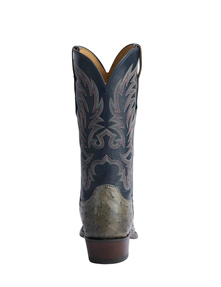 Lucchese Mens Elgin Grey Ostrich Boots