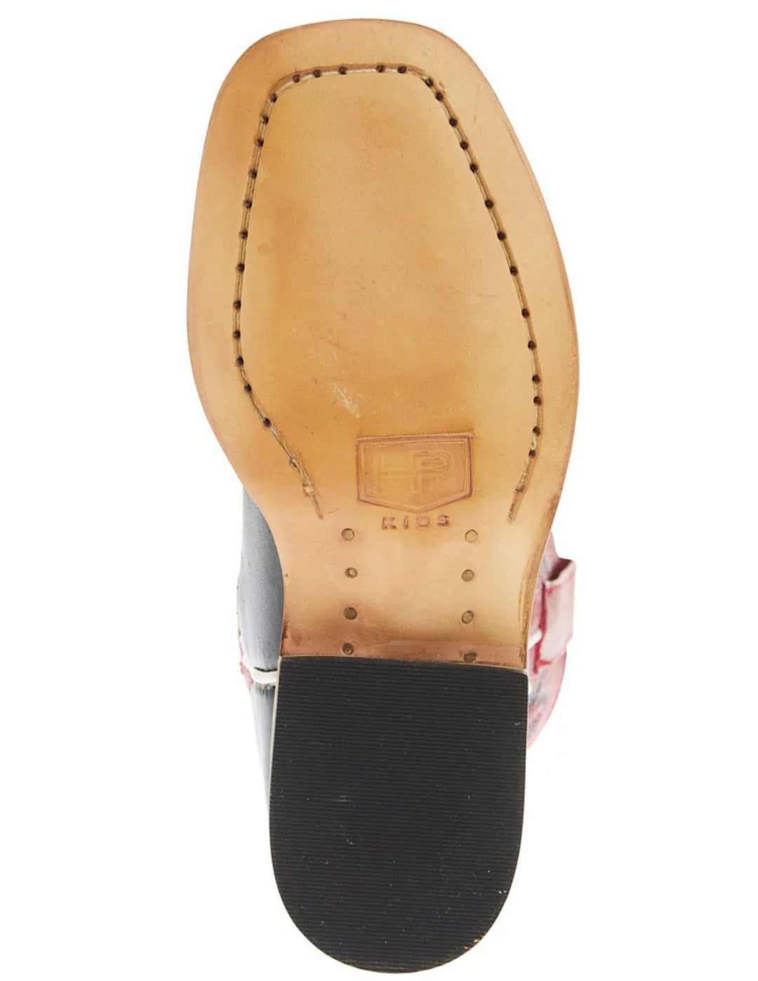 Horse Power Boots Kids Black Full Grain and Red Vitrio Square Toe Boots