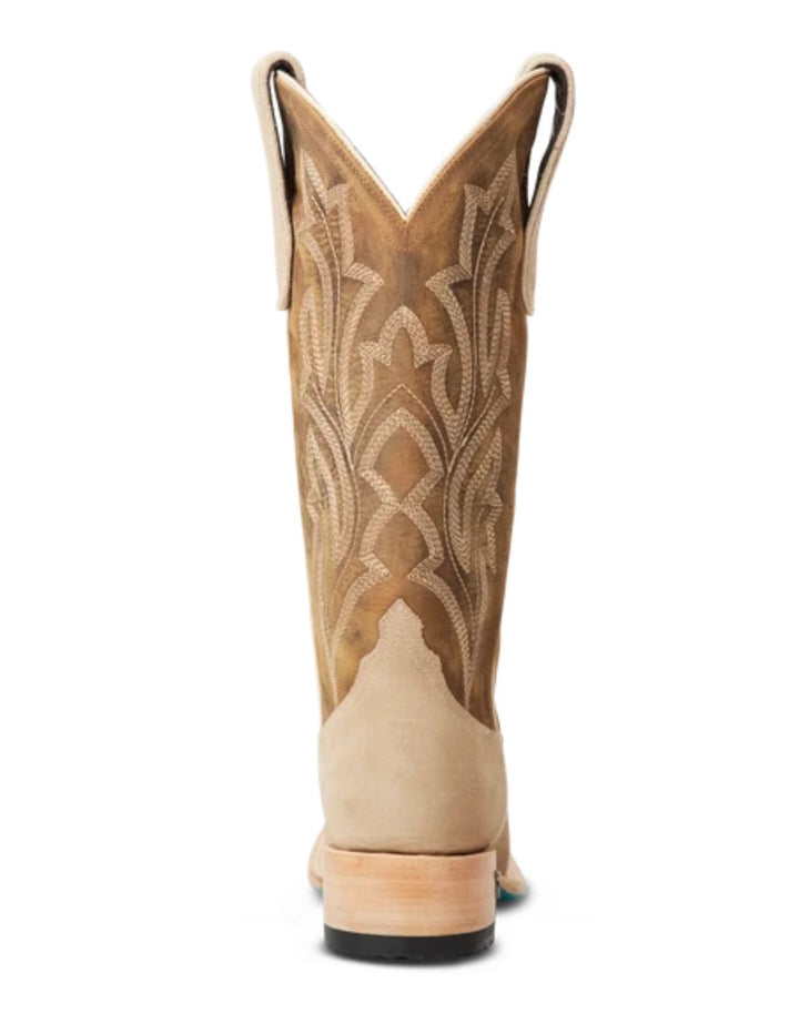Lane Womens Latte Suede and Burnt Caramel Square Toe Boots