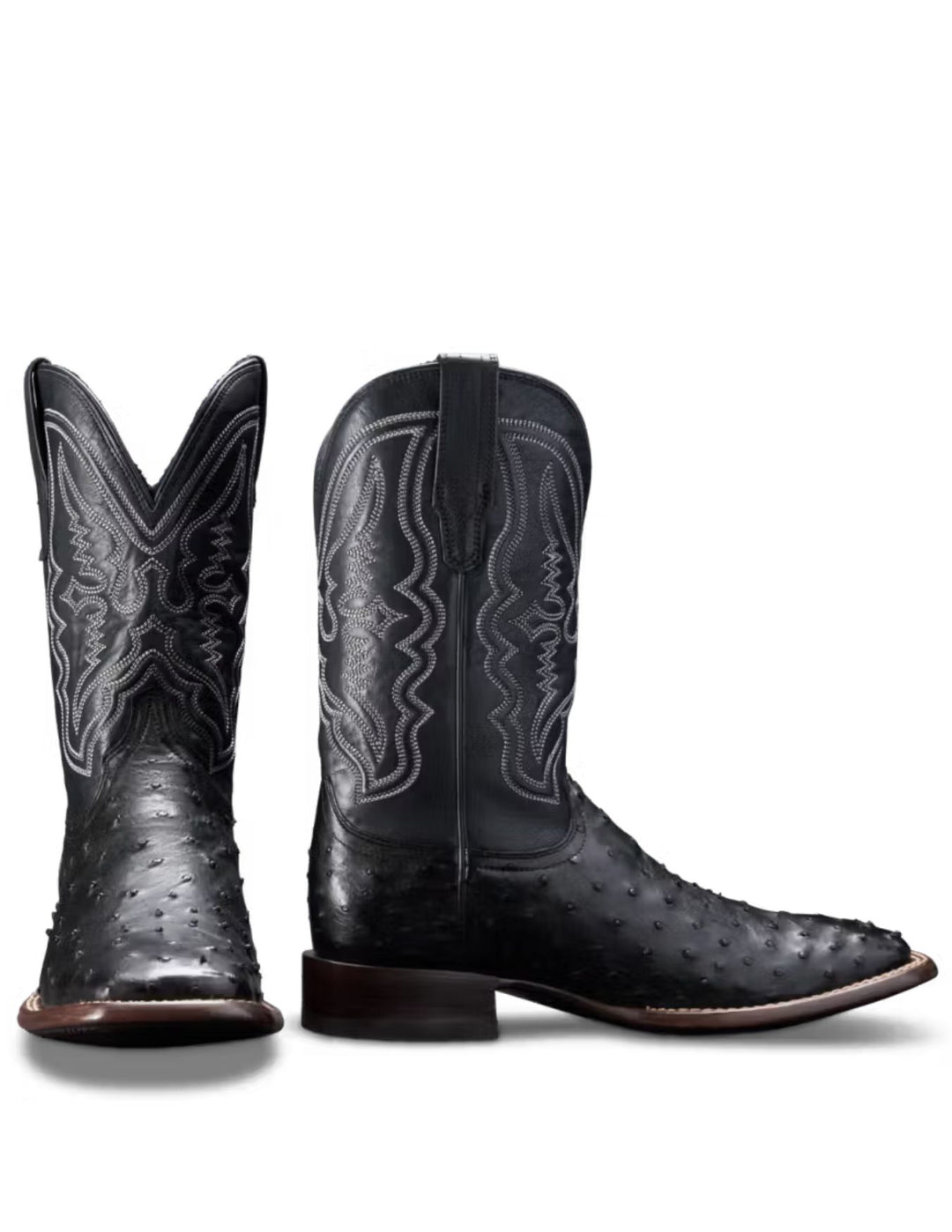Tecovas Mens The Emmitt Midnight Ostrich Boots