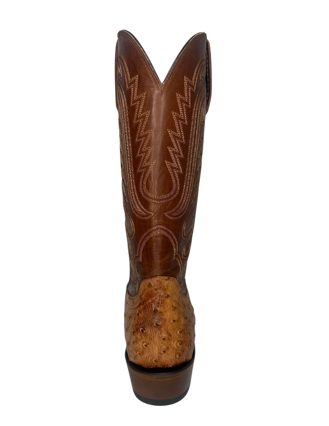 Lucchese Mens Luke Barnwood Ostrich Round Toe Boots