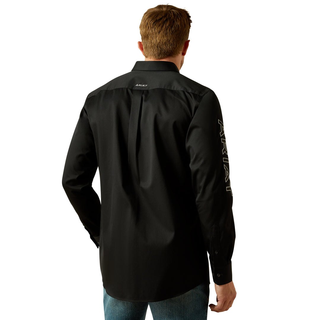 Ariat Mens Black Team Logo Twill Fitted Shirt Ariat Mens Black Team Logo Twill Fitted Shirt