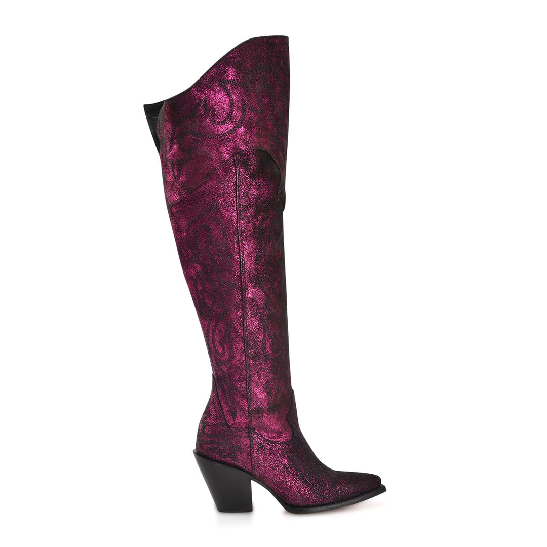 Corral Womens Purple Metallized Tall Top Boots