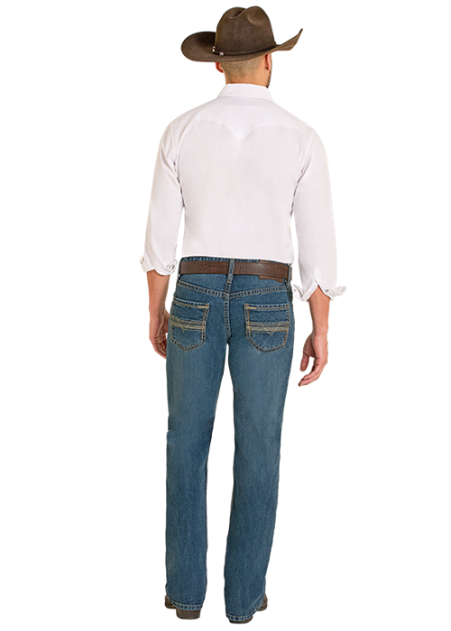 Panhandle Mens Step Stitch Straight Leg Jeans
