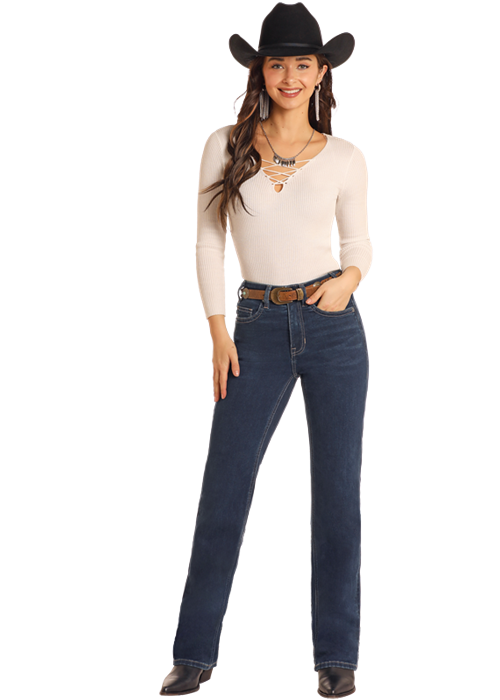 Panhandle Womens Dark Wash Bootcut Jeans