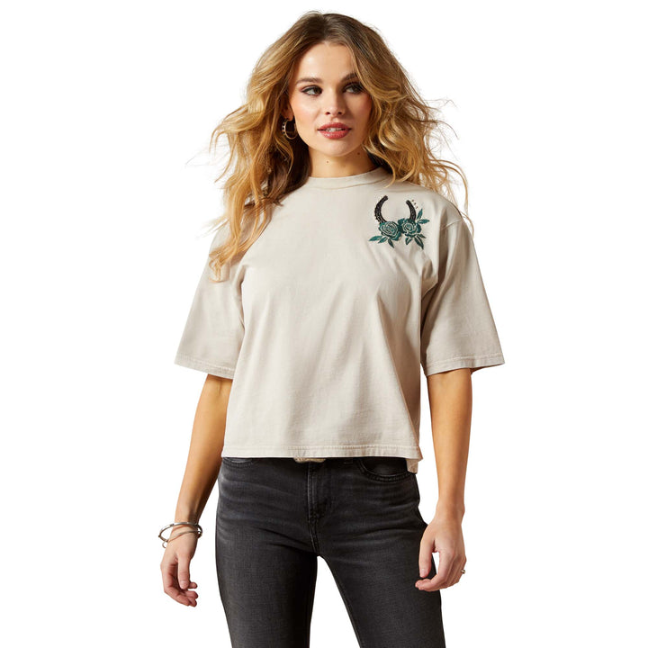 Ariat Womens Washed Beige Lucky T-Shirt