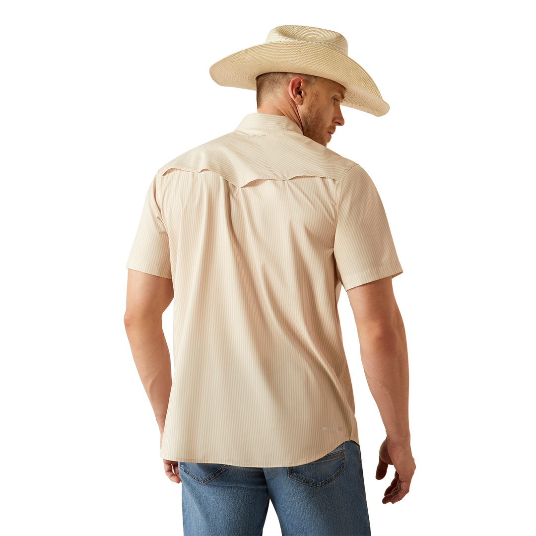 Ariat Mens Tan Stripe VentTEK Western Fitted Shirt