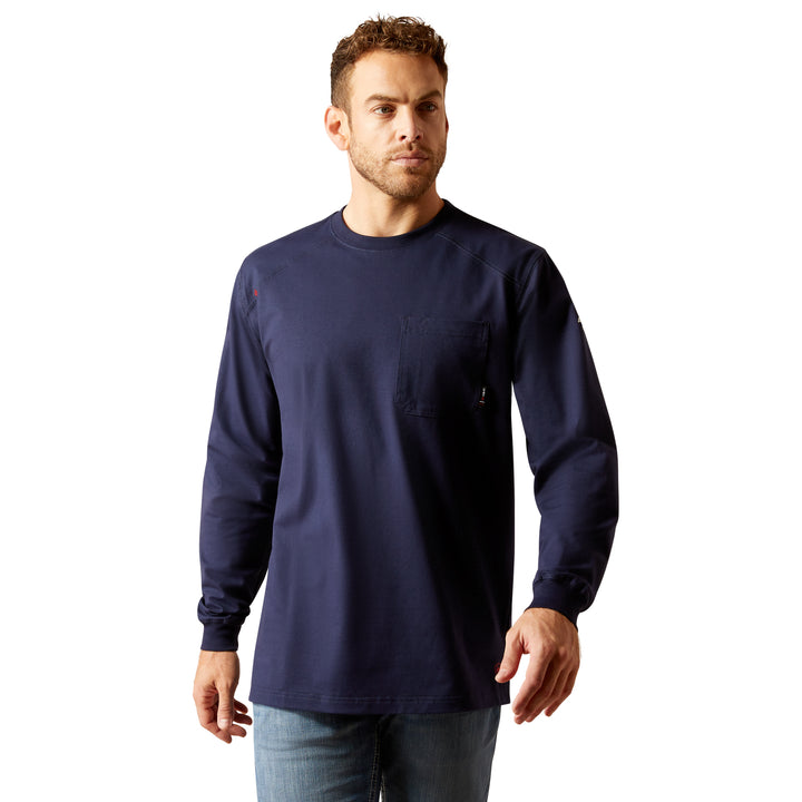 Ariat Mens FR Navy Long Sleeve Shirt