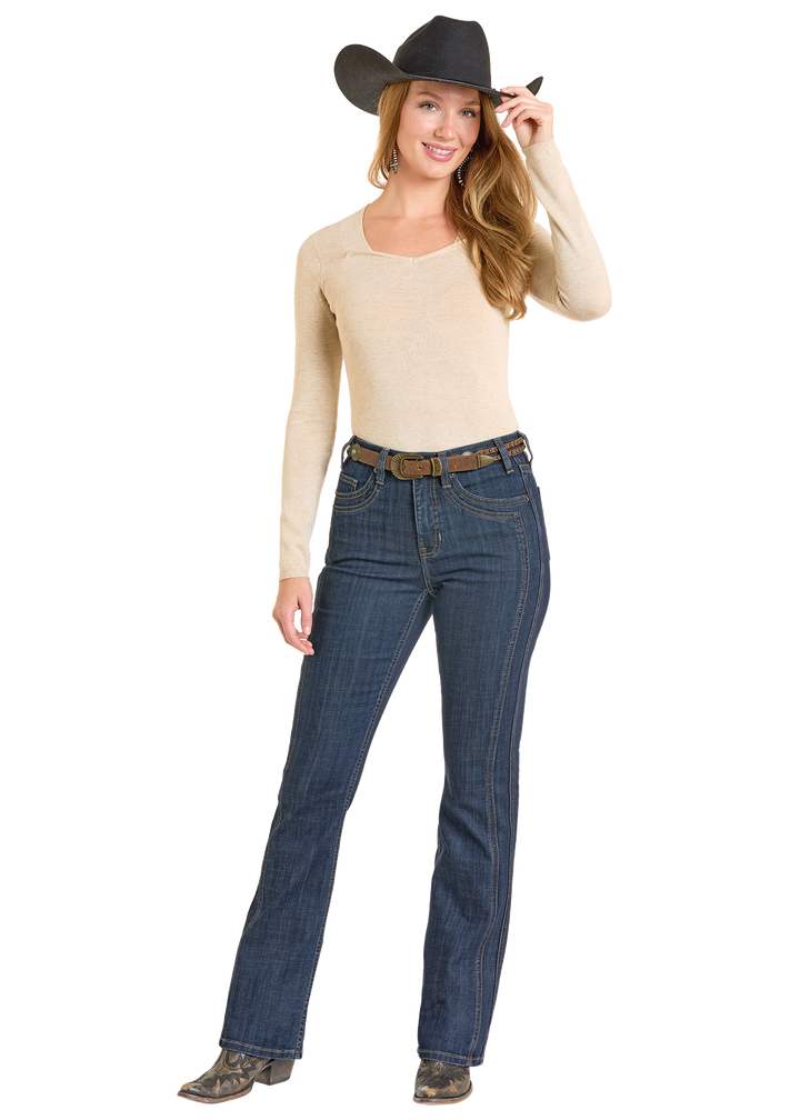Panhandle Womens Boot Stitch Pocket Bootcut Jeans