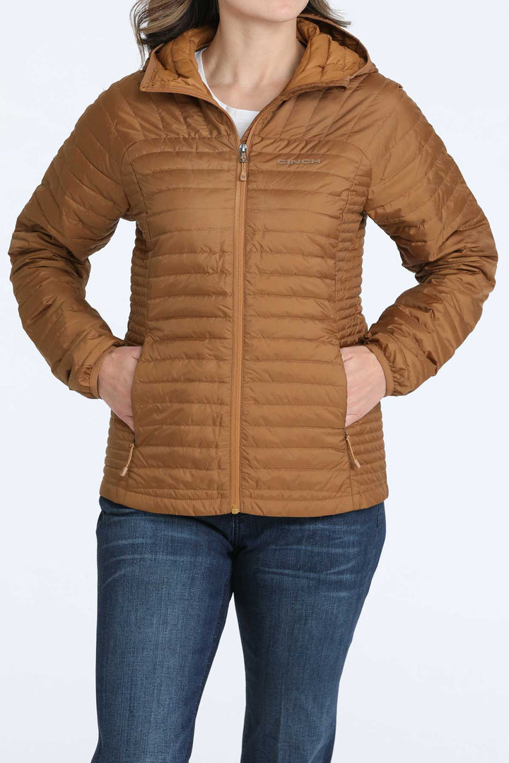 Cinch Womens Water Resistant Brown Puffer Jacket