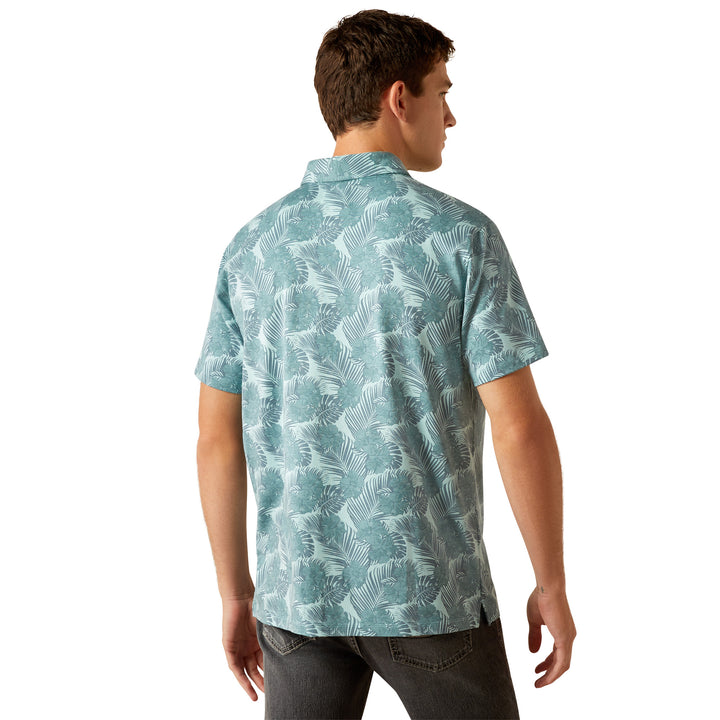 Ariat Mens Blue Palm Retro Polo