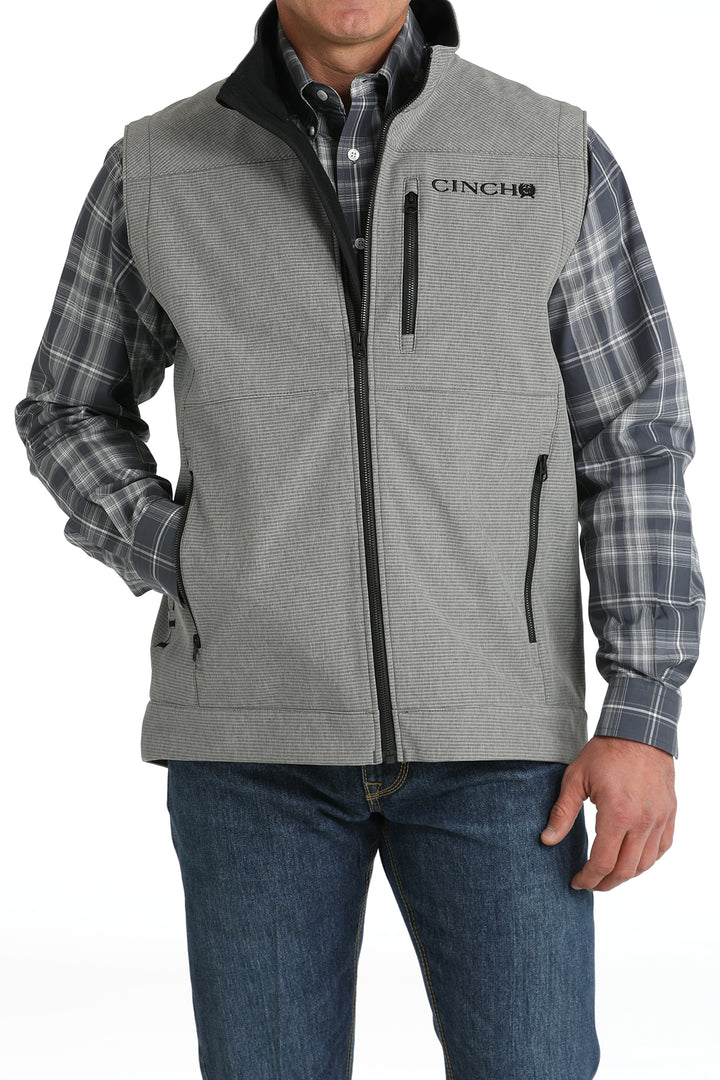 Cinch Mens Grey Logo Bonded Vest