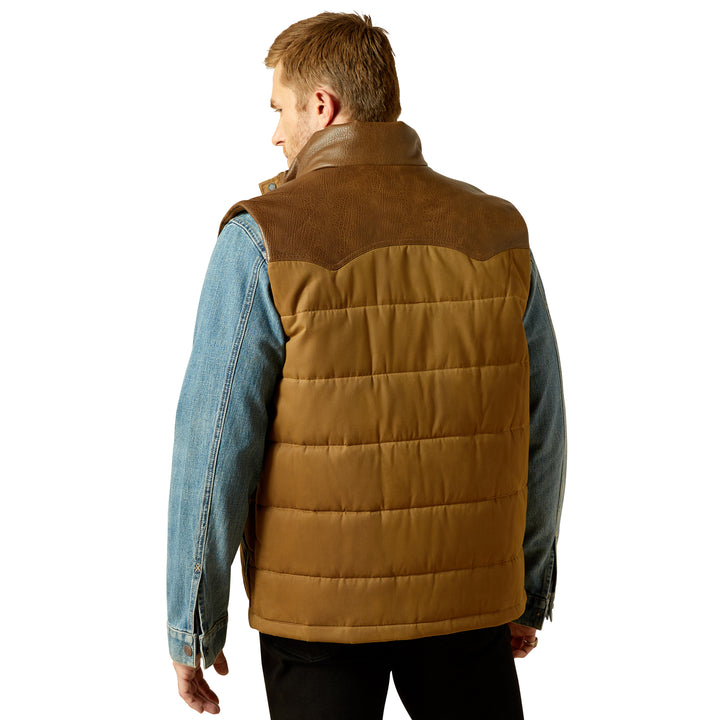 Ariat Mens Khaki Western Quilted Vest
