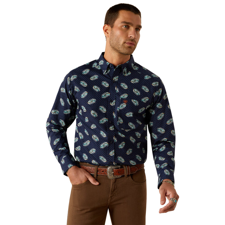 Ariat Mens Jacy Navy Fitted Shirt