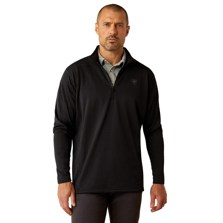 Ariat Mens Black Hex Fleece 1/2 Zip Baselayer