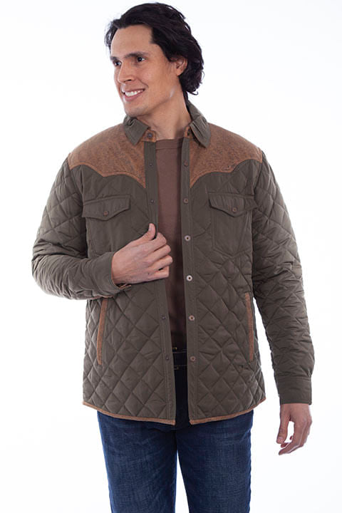 Mens Scully Olive Quilted Jacket