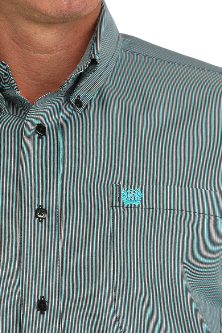 Cinch Mens Black Striped Long Sleeve Shirt