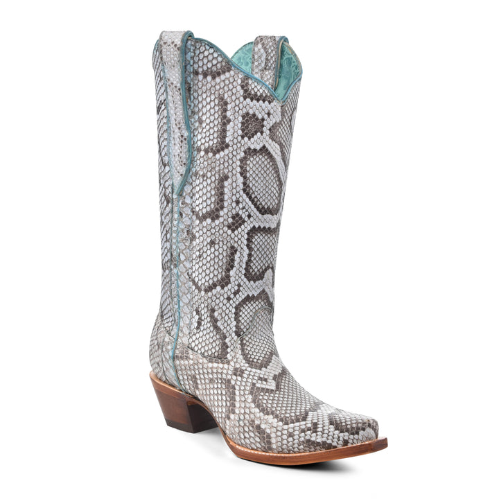 Corral Womens Baby Blue Python Tall Top Boots