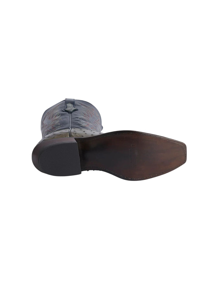 Lucchese Mens Elgin Grey Ostrich Boots