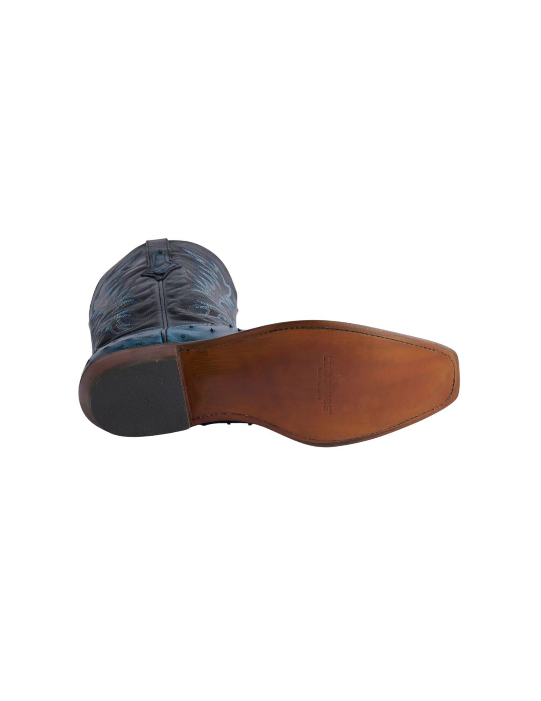 Lucchesse Mens Elgin Navy Ostrich Boots