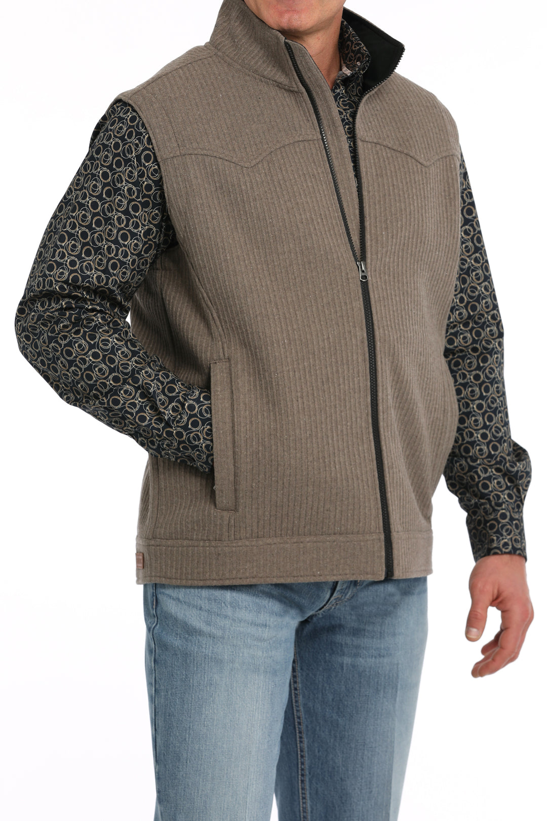 Cinch Mens Bonded Khaki Wooly Vest