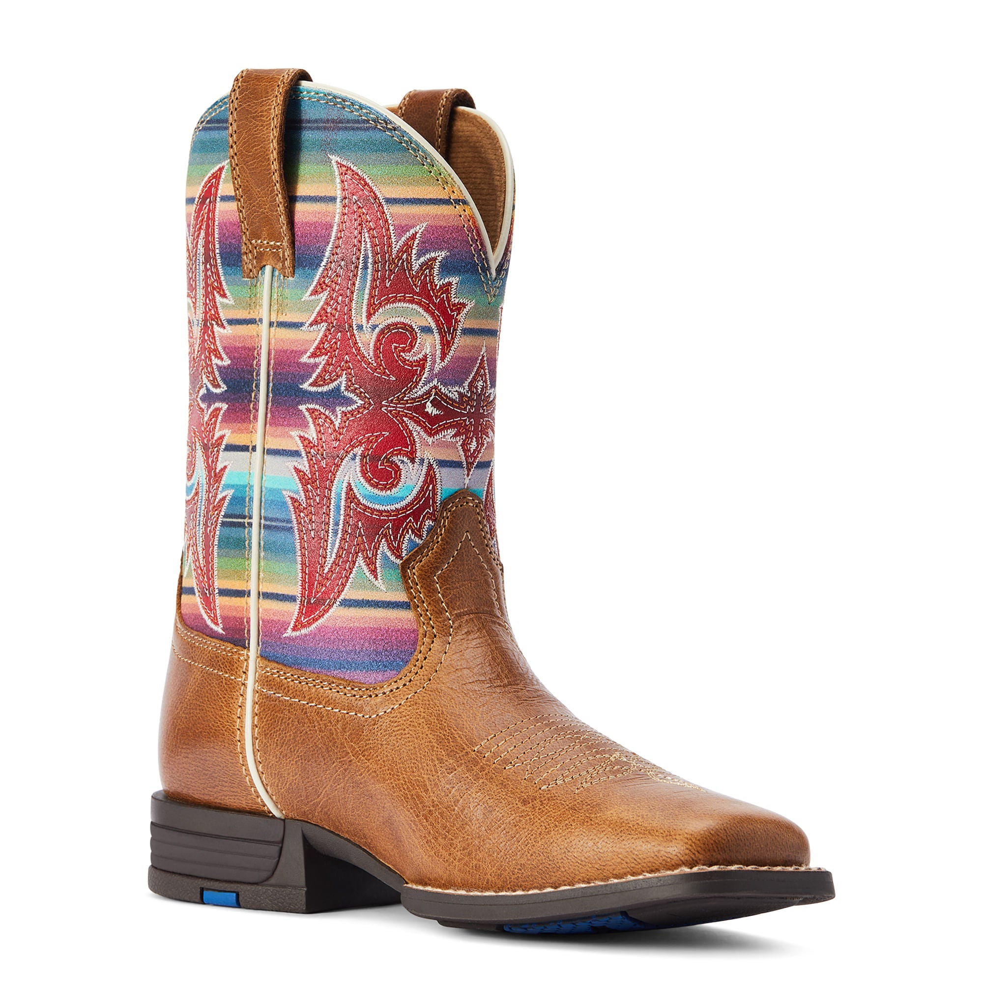 Ariat shops Lonestar Serape & Tan Leather Youth Girls 4.5 Square Toe Cowgirl Boots