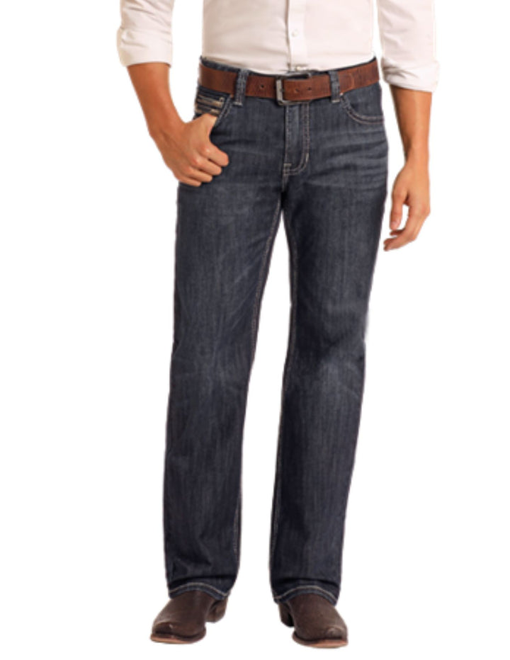 Panhandle Mens Dark Wash Straight Leg Jeans