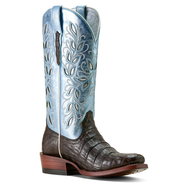 Ariat Womens Futurity Silk Chocolate Caiman Belly Boots