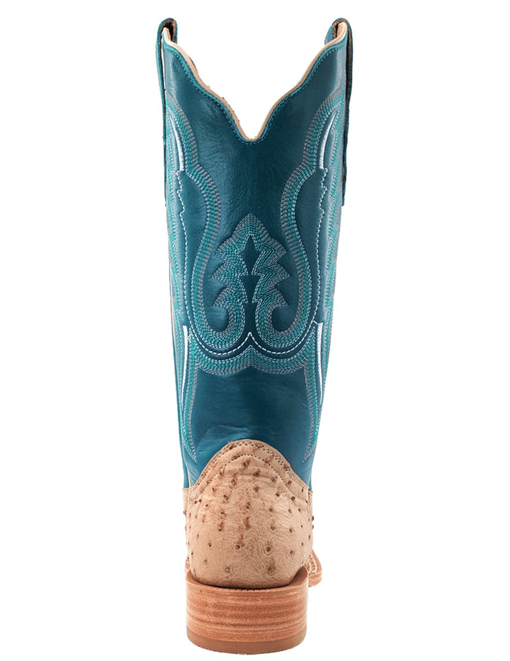 R. Watson Womens Sand Full Quill Ostrich Boots