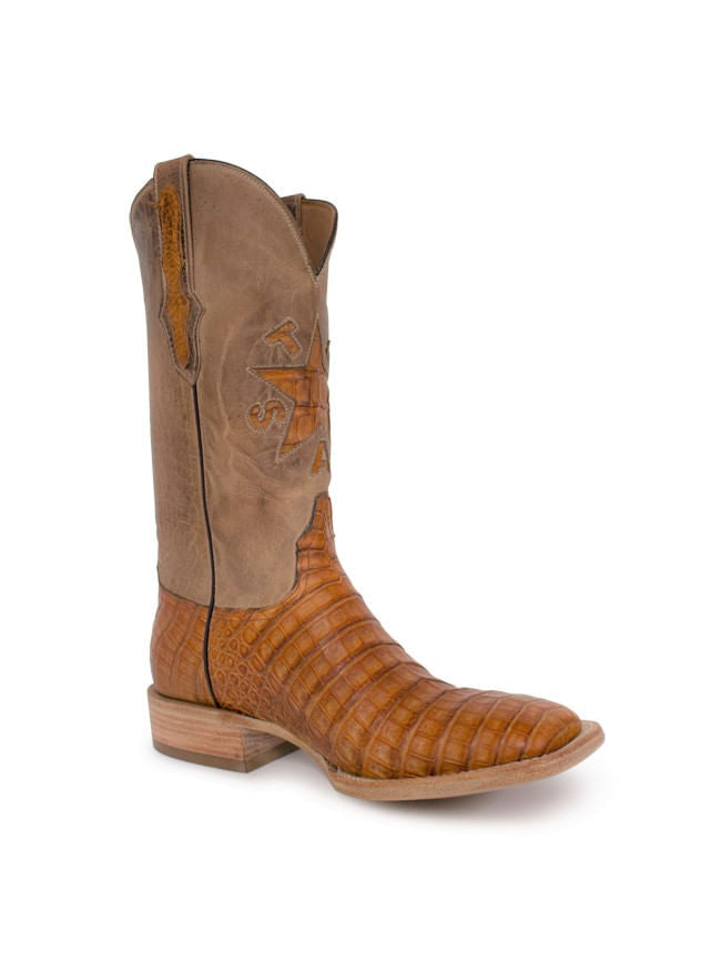 Mens Black Jack Caiman Crocodile Texas Star