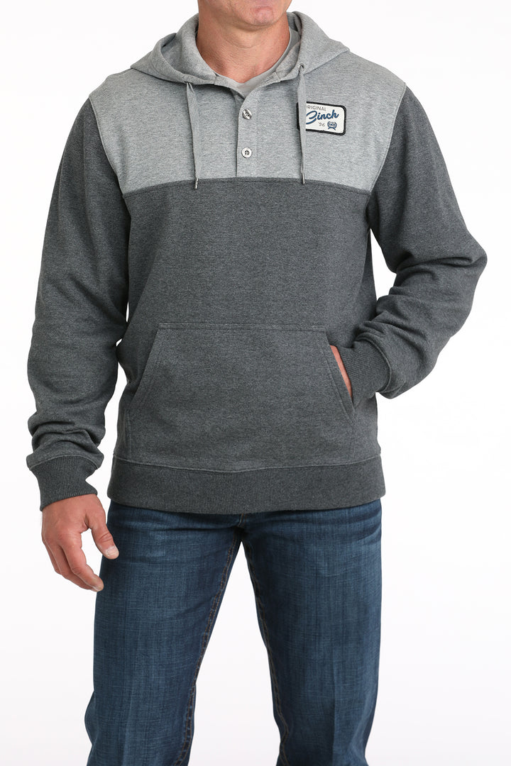 Cinch Mens Charcoal Color Blocked Hoodie