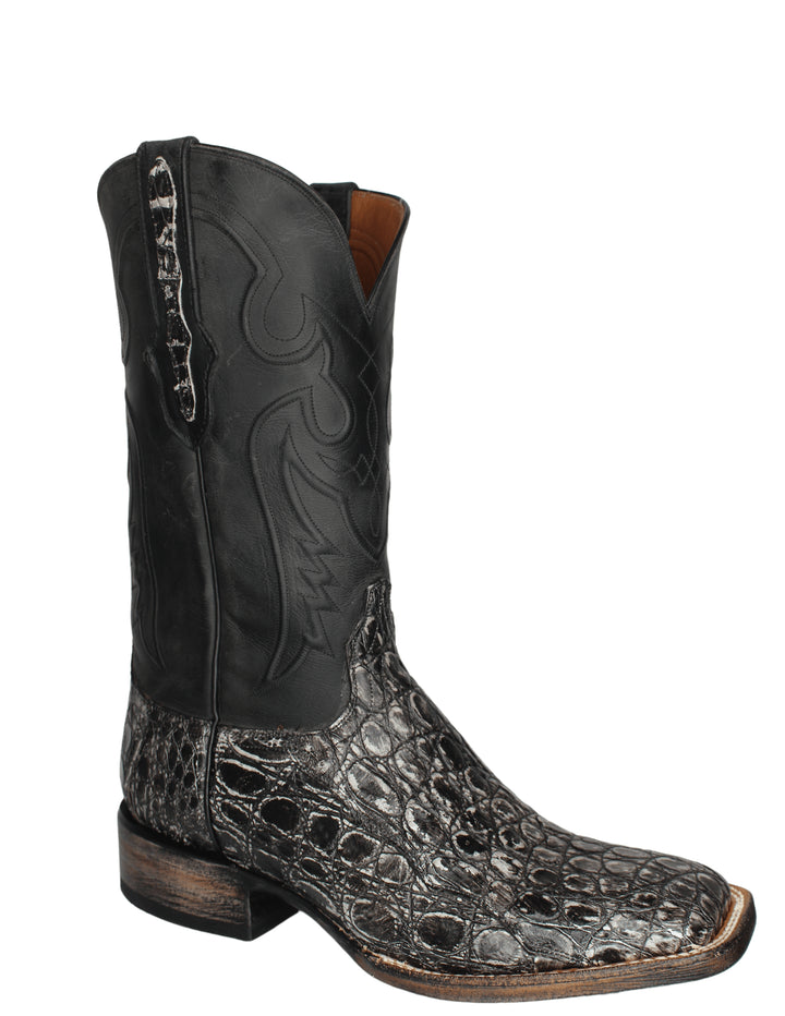 Black Jack Mens Black Antique Flank Caiman Boots