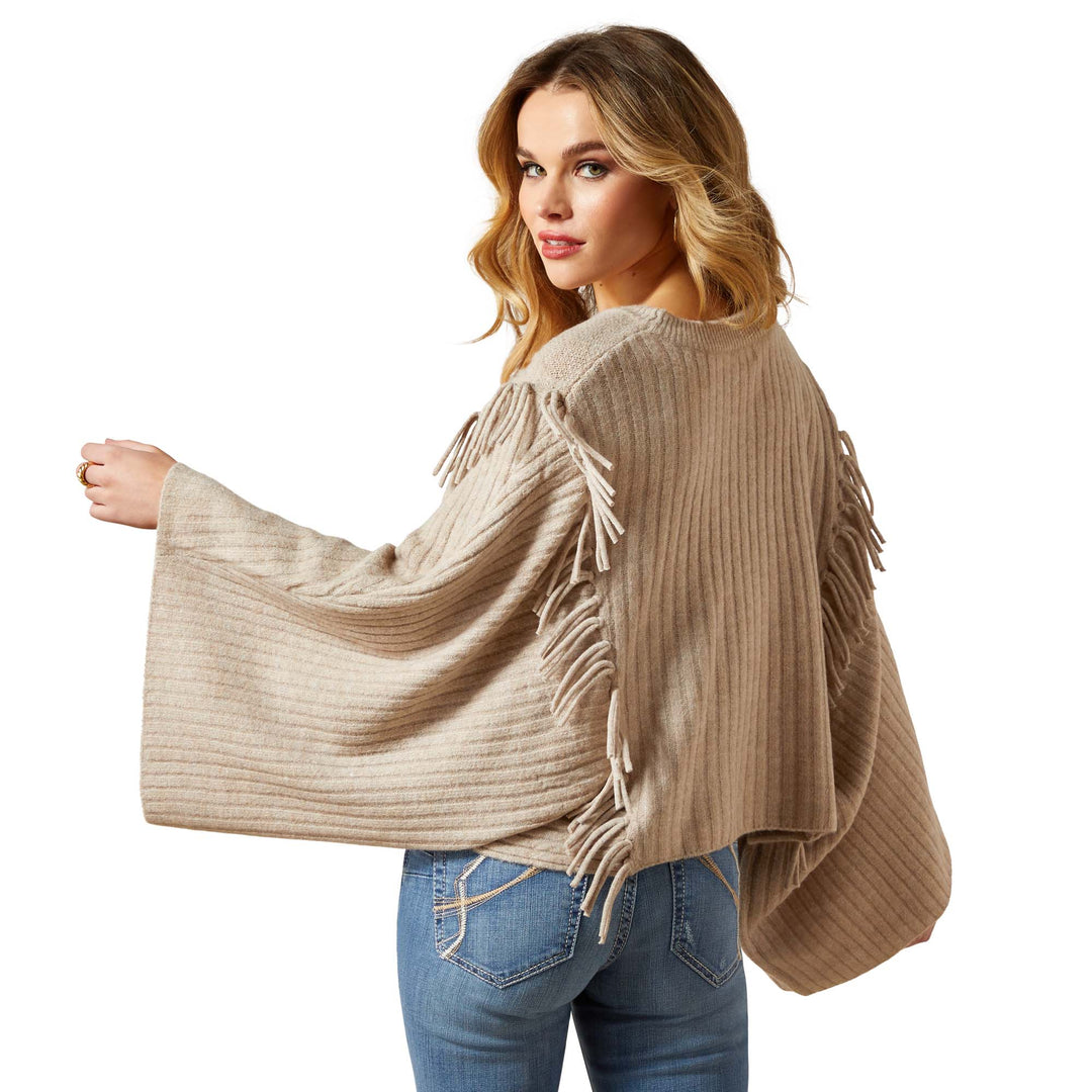 Ariat Womens Oatmeal Poncho Sweater