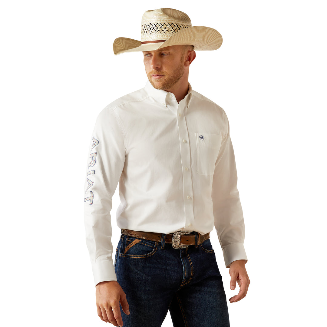 Ariat Mens White Team Logo Twill Classic Fit Shirt Texas Boot Company Ariat Mens White Team Logo Twill Classic Fit Shirt Texas Boot Company