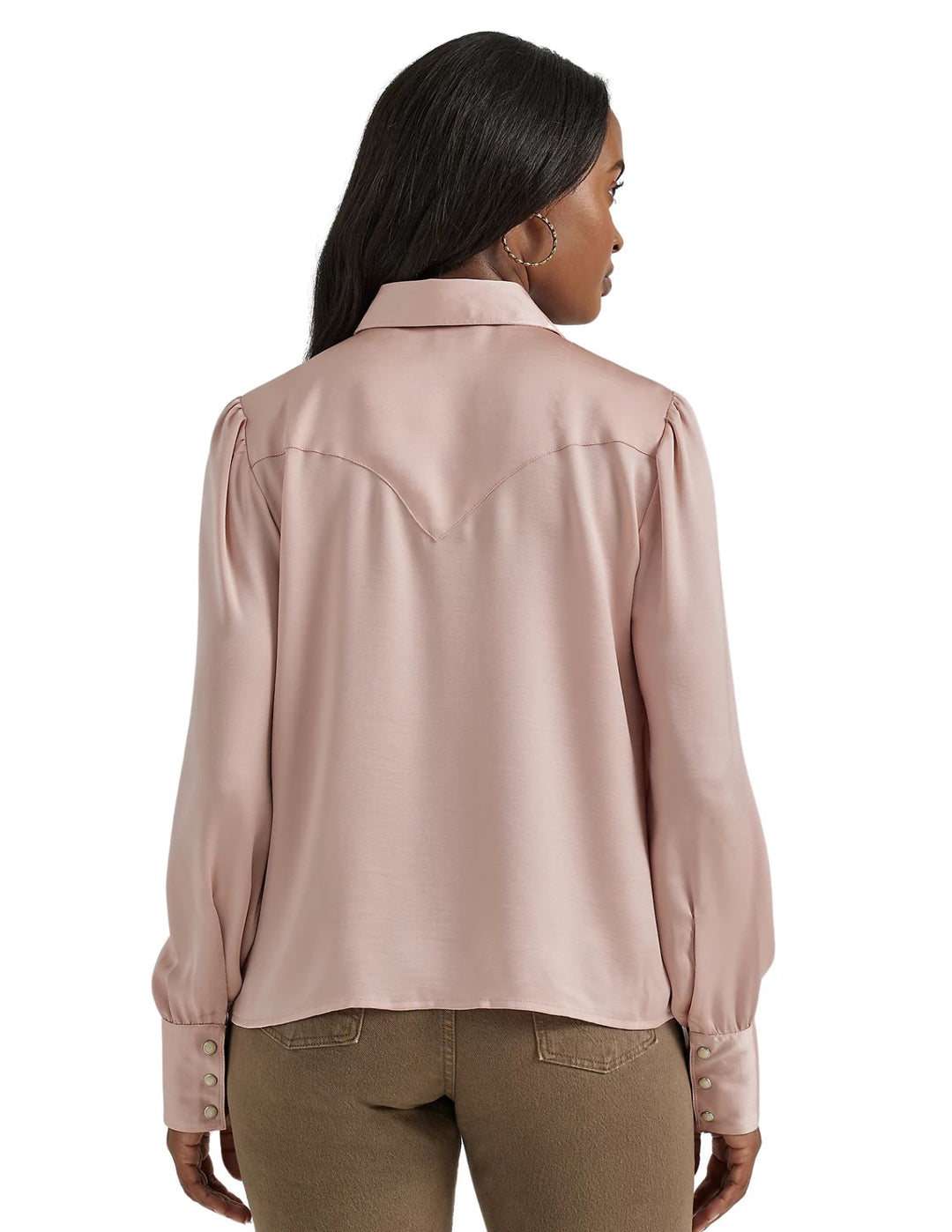 Wrangler Women's Pink Satin Rodeo Blouse